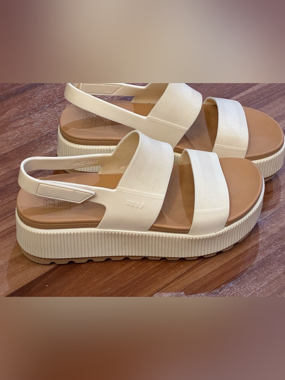 Reef Water Vista Higher Women's Platform Sandals Cloud Size 8W Beige - Picture 6 of 8